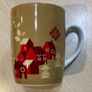 Starbucks 2013 collector. Festive Red house and Tan Coffee Mug.